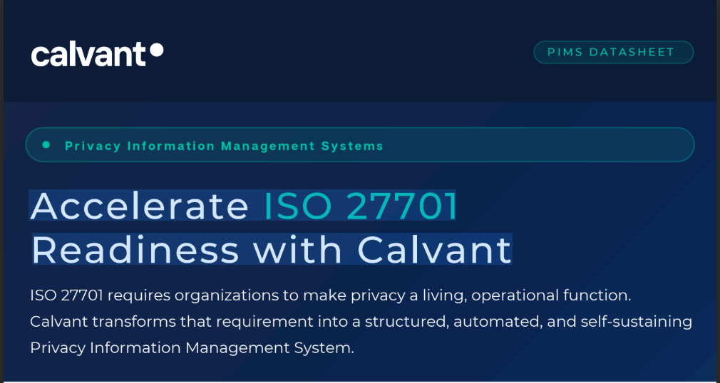 ISO 27701 – PIMS Datasheet preview
